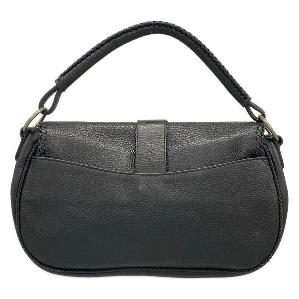 Christian Dior DIOR/ChristianDior Gaucho Handbag Black Silver Leather Hardware - Picture 3 of 15